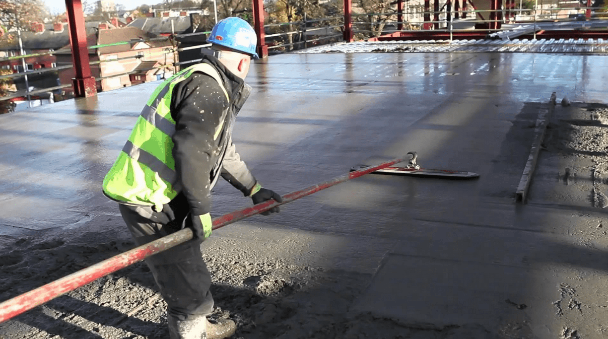 Как железнить бетонный пол цементом