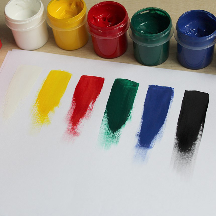 Материалы и инструменты для рисования гуашью: краски, кисти, бумага