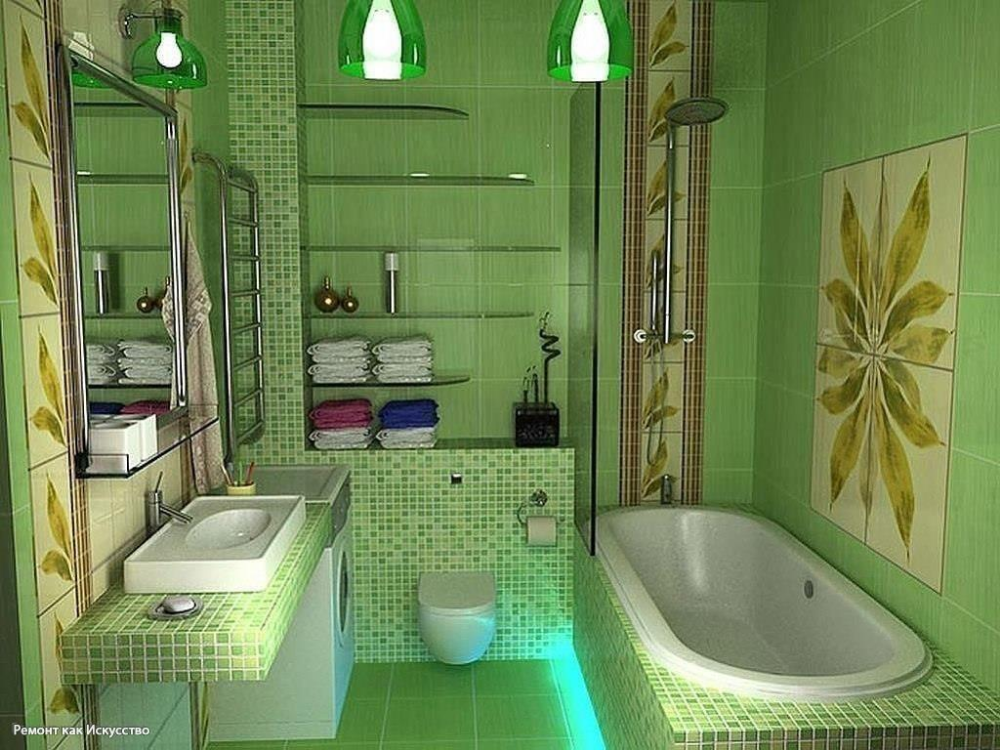 Дизайн зеленой ванной комнаты: 66 фото с идеями оформления интерьера
