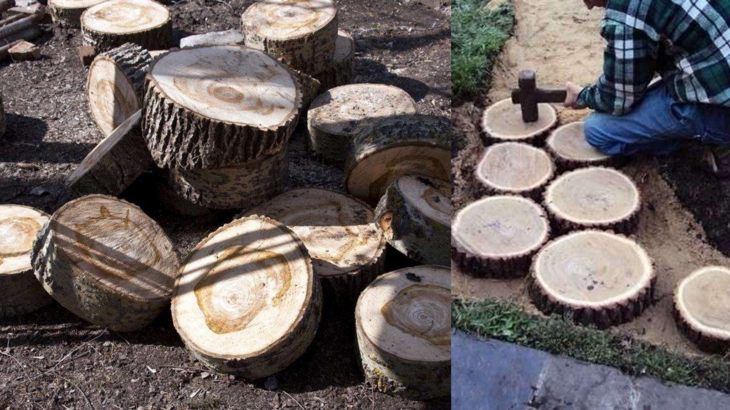 Дорожка из деревянных спилов в вашем саду: экологично, стильно и просто красиво